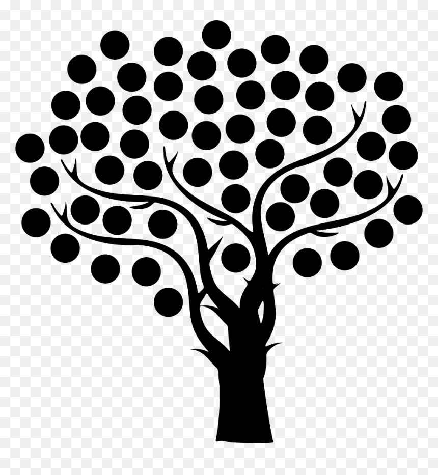 Tree With Thin Branches And Small Dots Foliage - Tree With Branches Icon, HD Png Download - small tree png