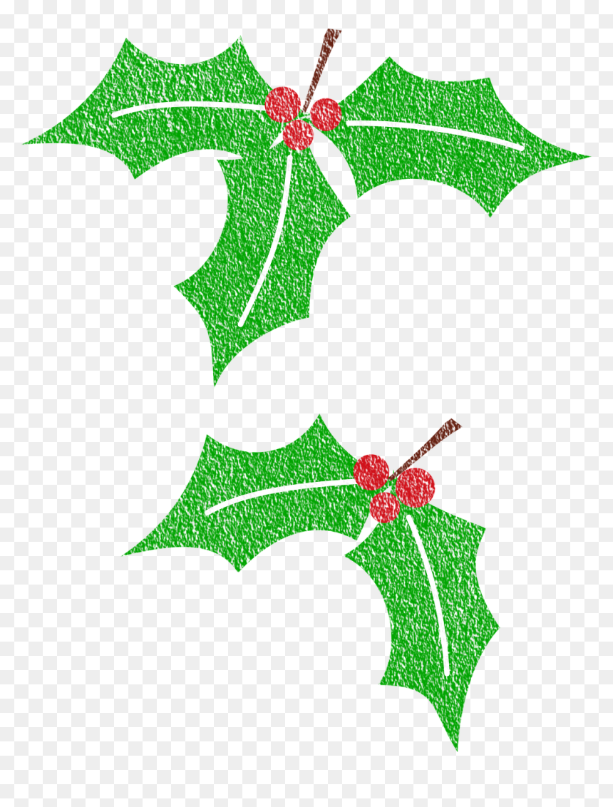 Holly Stencil, HD Png Download - christmas holly png