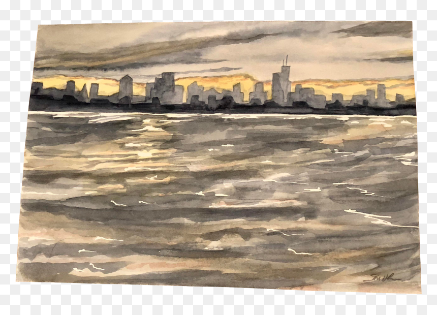 Painting, HD Png Download - chicago skyline png
