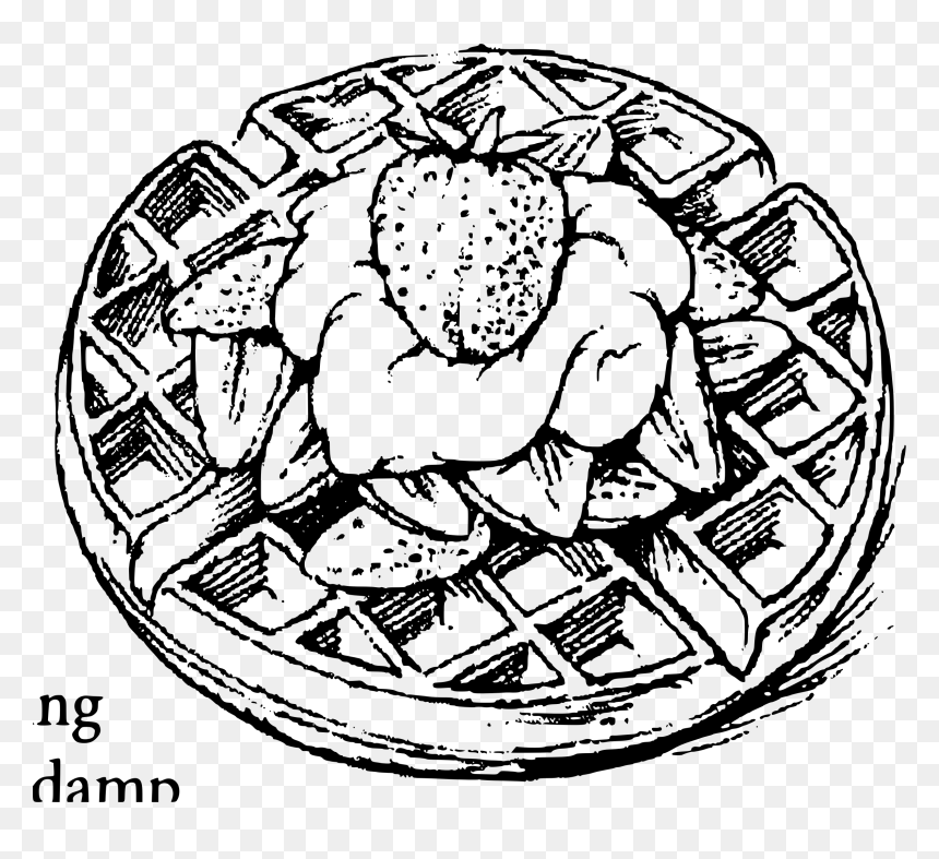 Belgian Waffles With Strawberry Clip Arts - Waffle Clipart Black And White, HD Png Download - waffles png