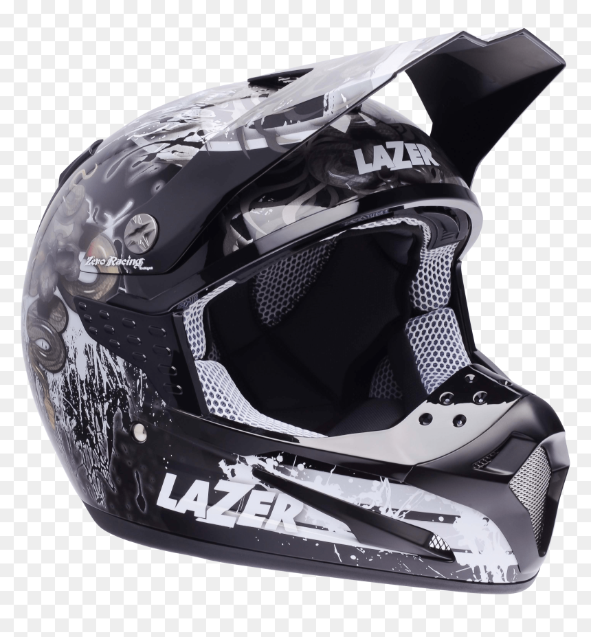 Motorcycle Helmet Lazer Smx Thin Drum Black Grey White - Motorcycle Helmet, HD Png Download - lazer png