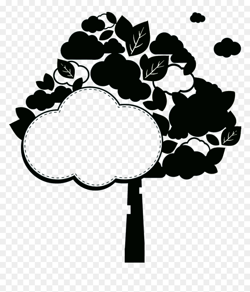 Black And White Silhouette Tree Decoration Png Download - Clip Art, Transparent Png - small tree png