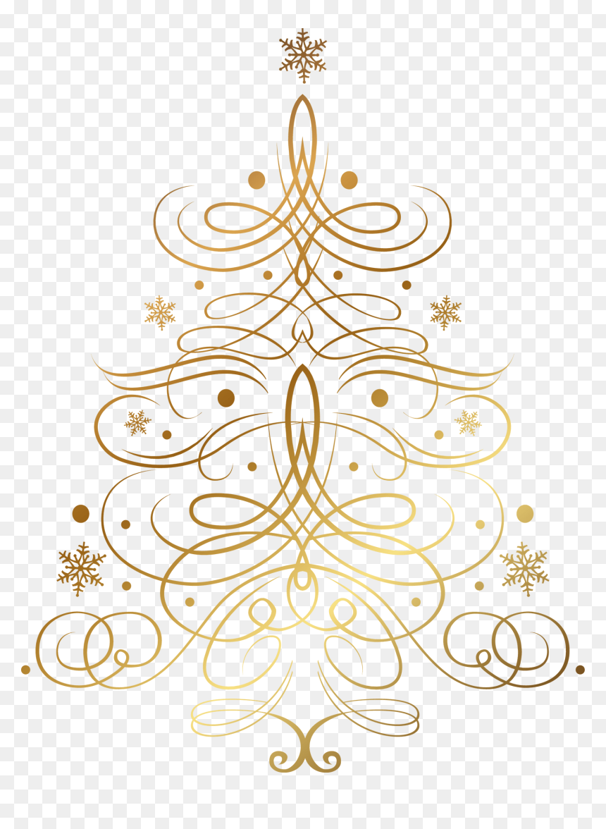 Christmas Tree Png Gold, Transparent Png - christmas holly png