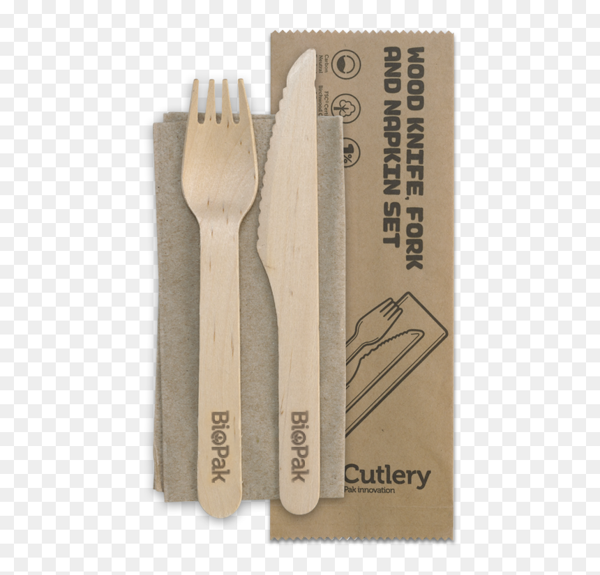 Thumb Image - Biopak Knife Fork And Napkin Set, HD Png Download - fork and knife png