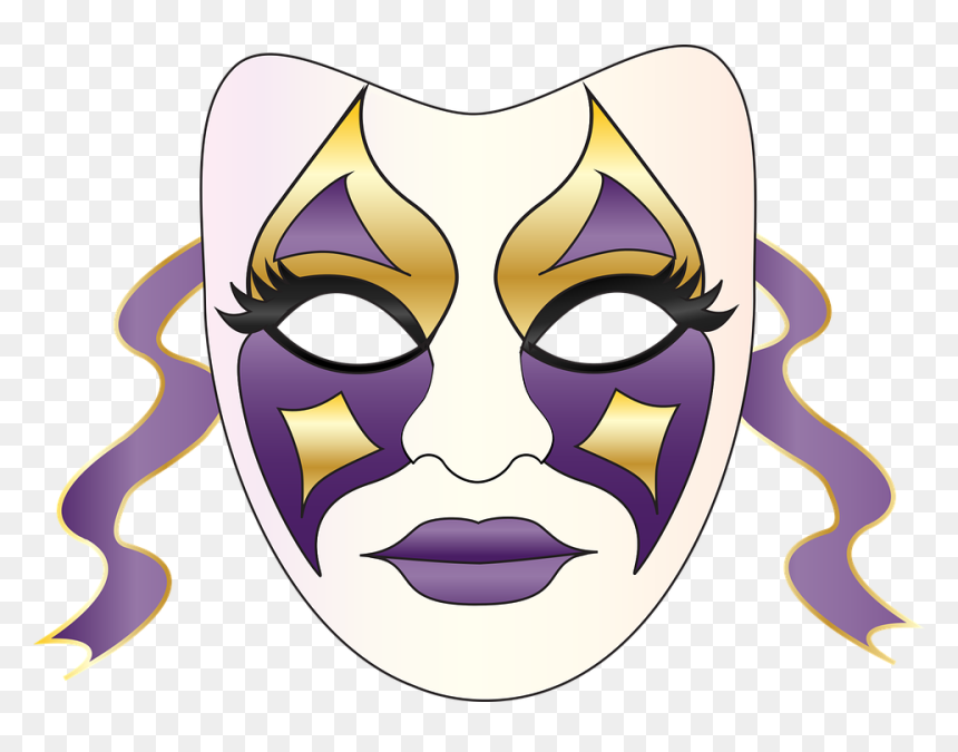 Mardi Gras Face Clipart Png, Transparent Png - mardi gras mask png