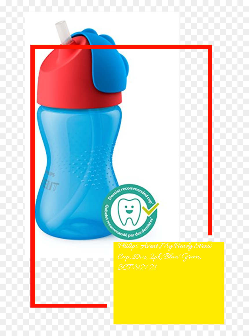 Philips Avent My Bendy Straw Cup, 10oz, 2pk, Blue/green, - Bottle Air Baby, HD Png Download - straw png