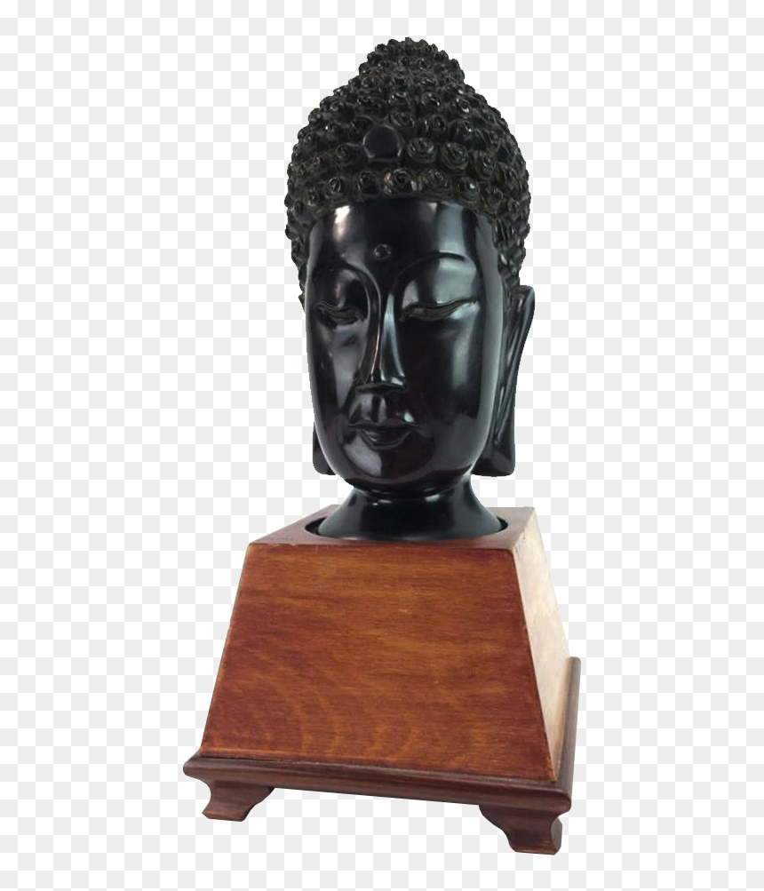 Carved Cherry Amber Buddha Head & Stand - Bronze Sculpture, HD Png Download - sculpture png