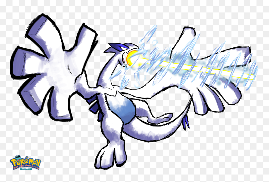 #249 Lugia Used Aeroblast In The Game Art Hq Pokemon - Pokemon Black, HD Png Download - lugia png