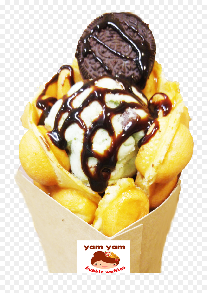 Yam Yam Bubble Waffles - Ice Cream, HD Png Download - waffles png