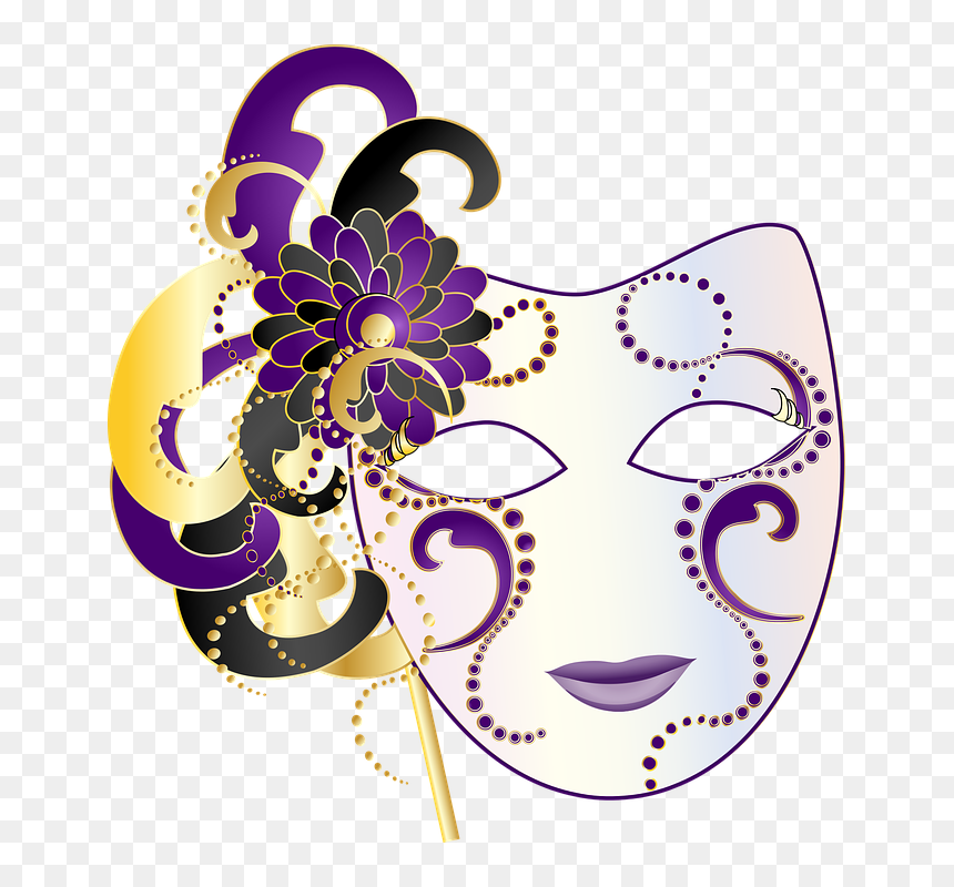 Illustration, HD Png Download - mardi gras mask png