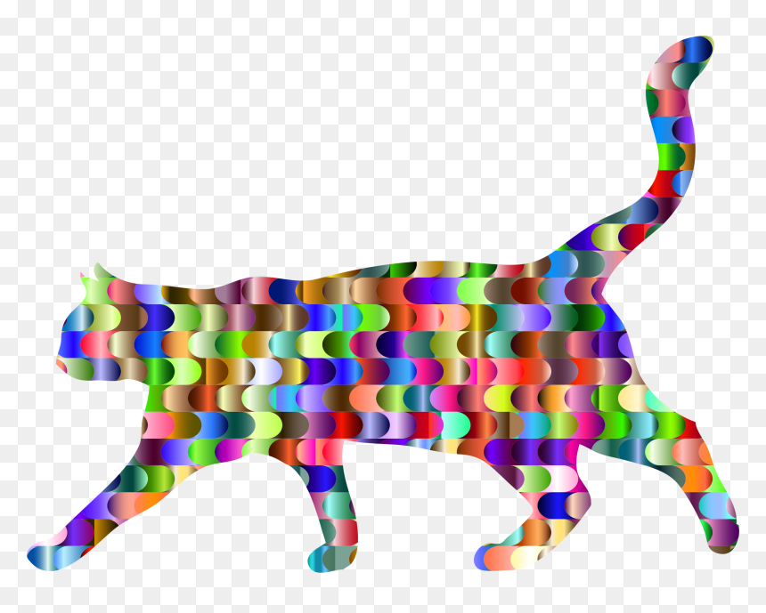 Prismatic Interlocking Waves Cat Clip Arts - Cat Jumps, HD Png Download - cat.png