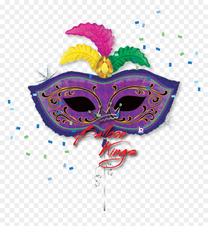 Mardi Gras Feather Mask - Transparent Mardi Gras Png, Png Download - mardi gras mask png