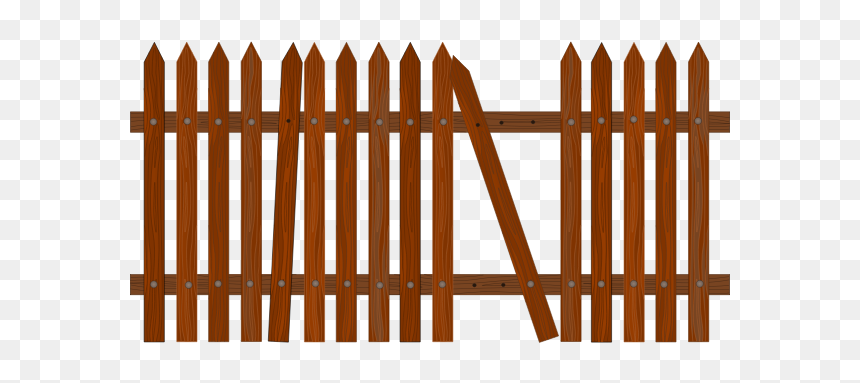 Broken Picket Fence - Fence Png Free Transparent, Png Download - wood fence png