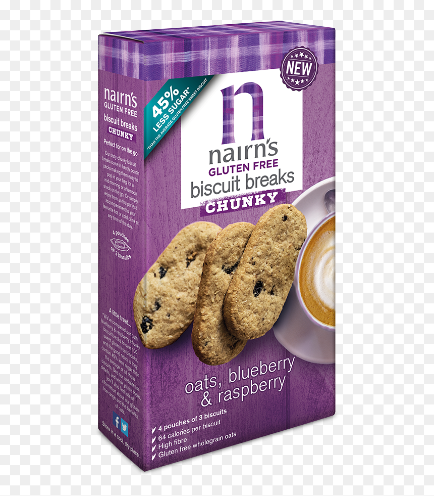 Nairns Oats And Blueberries , Png Download - Nairn's Gluten Free Chunky Biscuit Breaks, Transparent Png - blueberries png