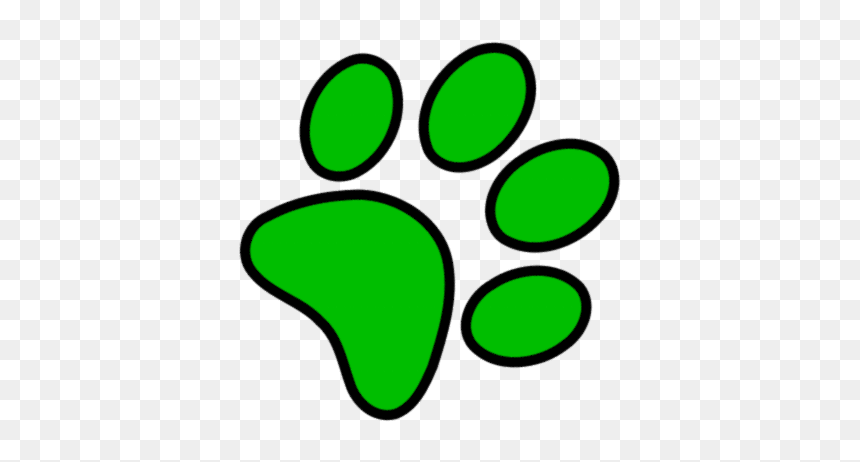 Paw Print Clip Art - Green Paw Print Clip Art, HD Png Download - pawprint png