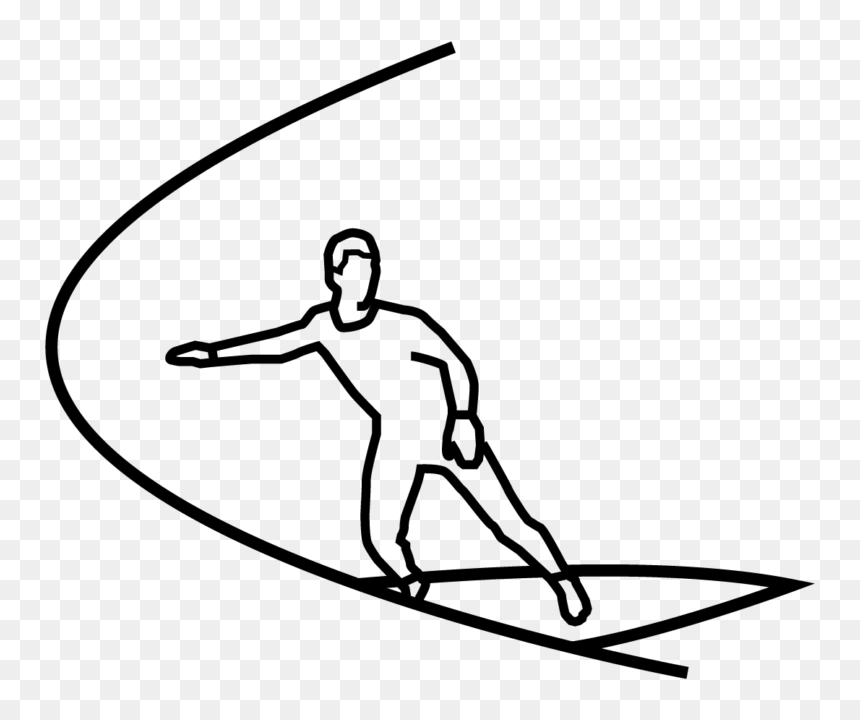 Line Art, HD Png Download - surfer png
