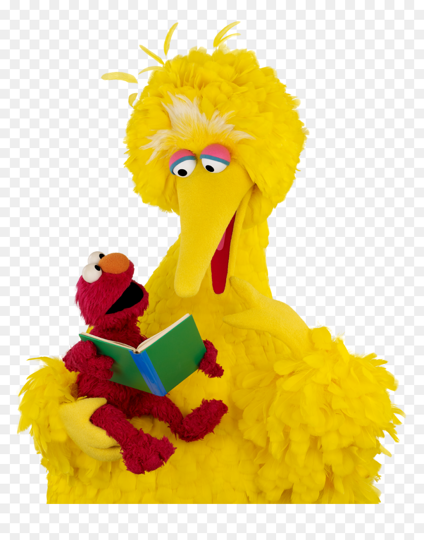 Elmo And Dad Reading Elmo Reading With His Dad, As - Big Bird Reading A Book, HD Png Download - big bird png