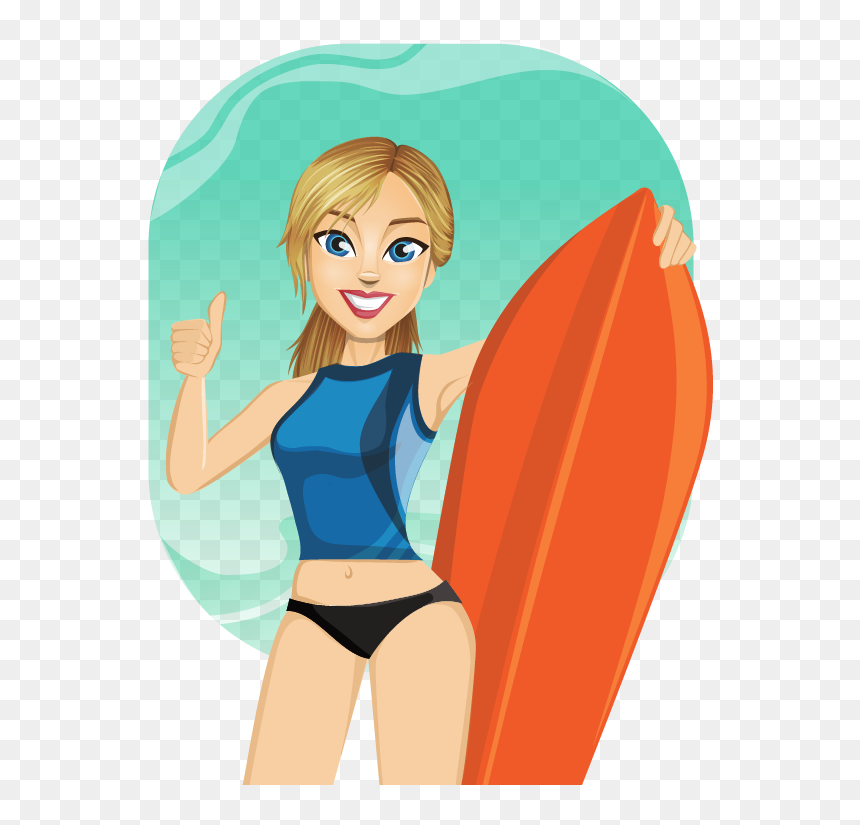 Girl Surfing Png Background Image - Surfing Clipart, Transparent Png - surfer png