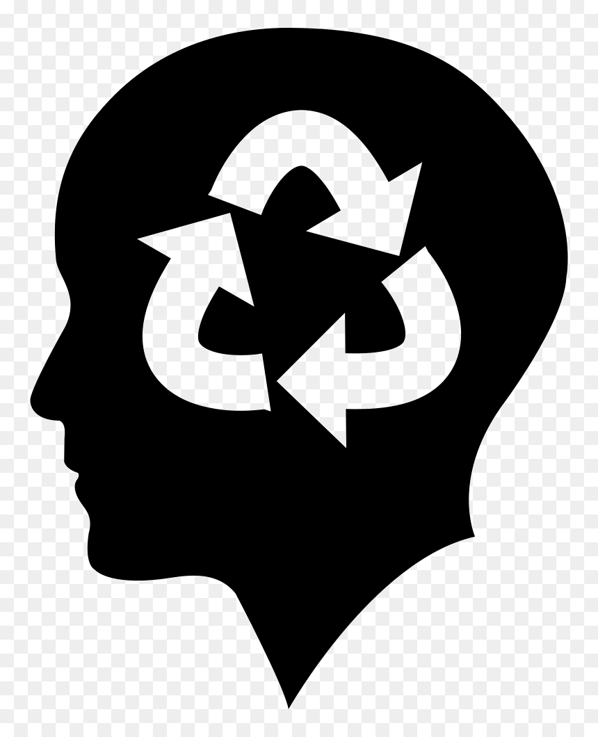 Bald Person Head With Recycle Symbol - Recycle Symbol Green Background, HD Png Download - recycle symbol png
