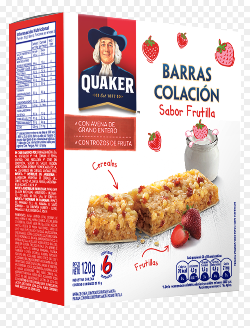 Codigo De Barras Cereal Png - Barra Quaker Frutilla, Transparent Png - codigo de barras png
