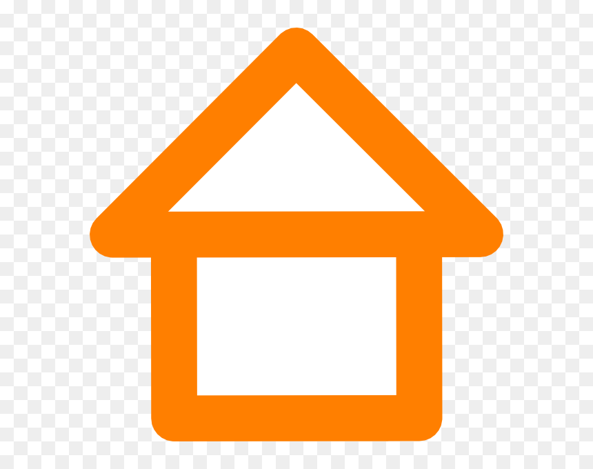 Orange House Outline Clip Art At Clker - Home Clipart Orange, HD Png Download - house outline png