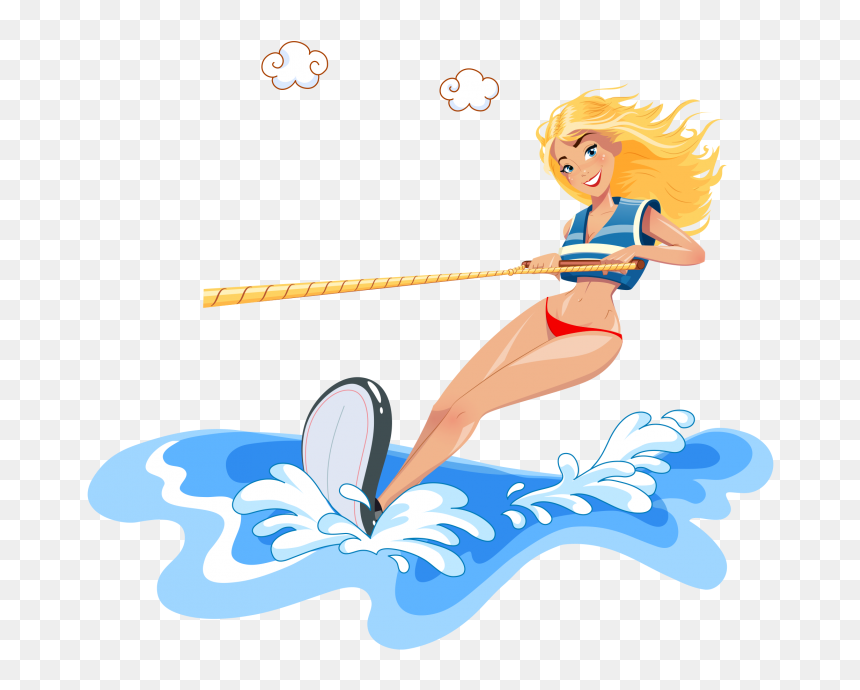 Girl Surfer Png - Sea Girl Cartoon Png, Transparent Png - surfer png
