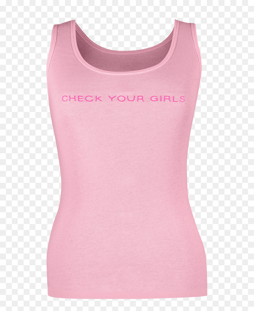 16 Pink Skinny Tank Front - Active Tank, HD Png Download - tank top png