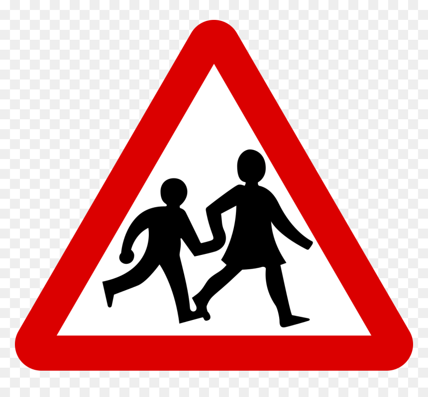 Road Sign For School, HD Png Download - warning sign png