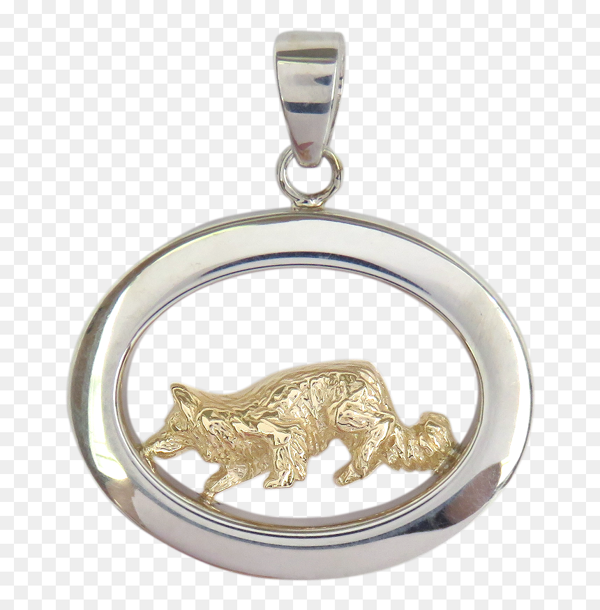 14k Gold Or Sterling Silver Border Collie In Glossy, HD Png Download - silver border png