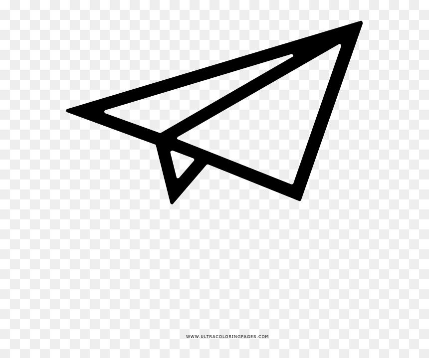 Paper Airplane Coloring Page - Triangle, HD Png Download - paper airplane png