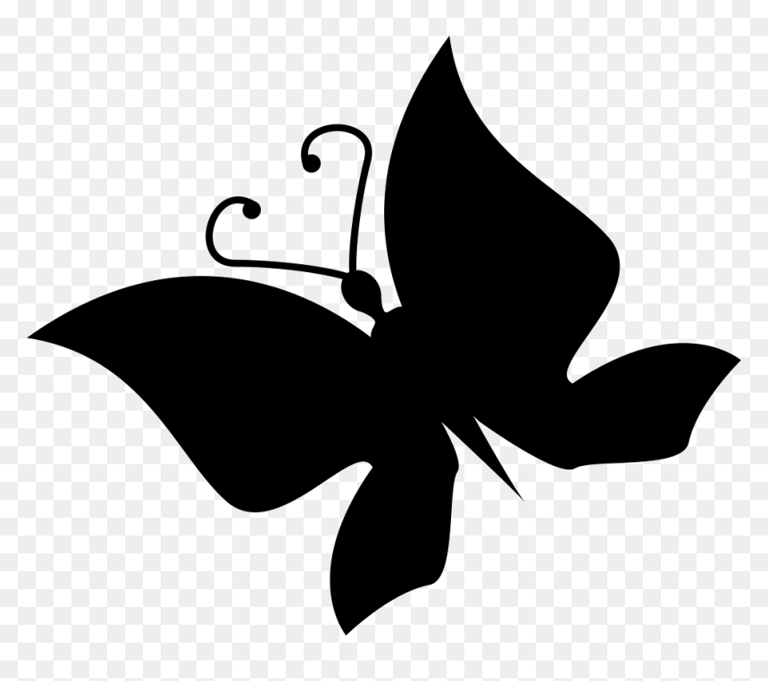 Butterfly Silhouette Rotated To Left - Clip Art, HD Png Download - butterfly silhouette png