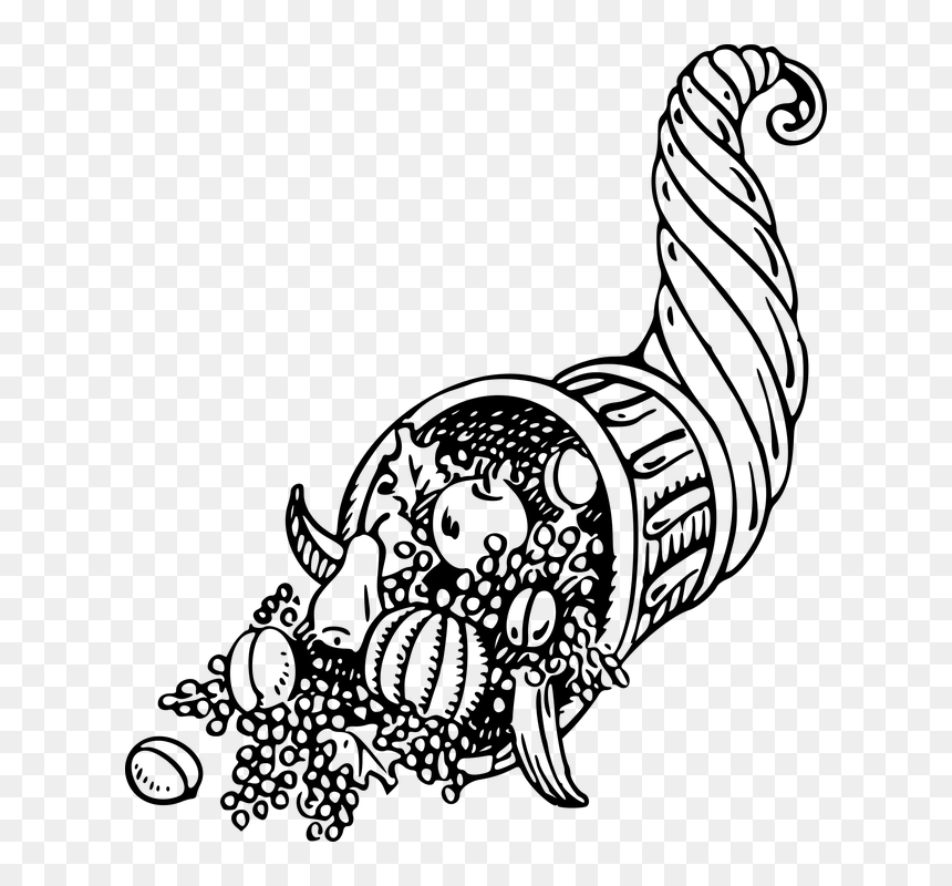 Corne D Abondance Dessin, HD Png Download - cornucopia png