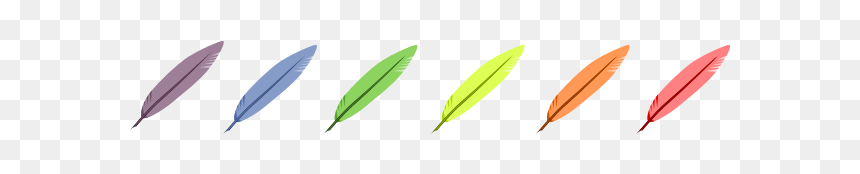 Vector Drawing Of Six Colors Feather Selection - Kayak, HD Png Download - feather vector png
