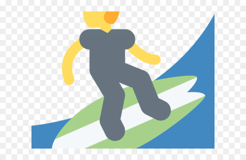 Hand Emoji Clipart Surfer - Surfer Emoji Discord, HD Png Download - surfer png