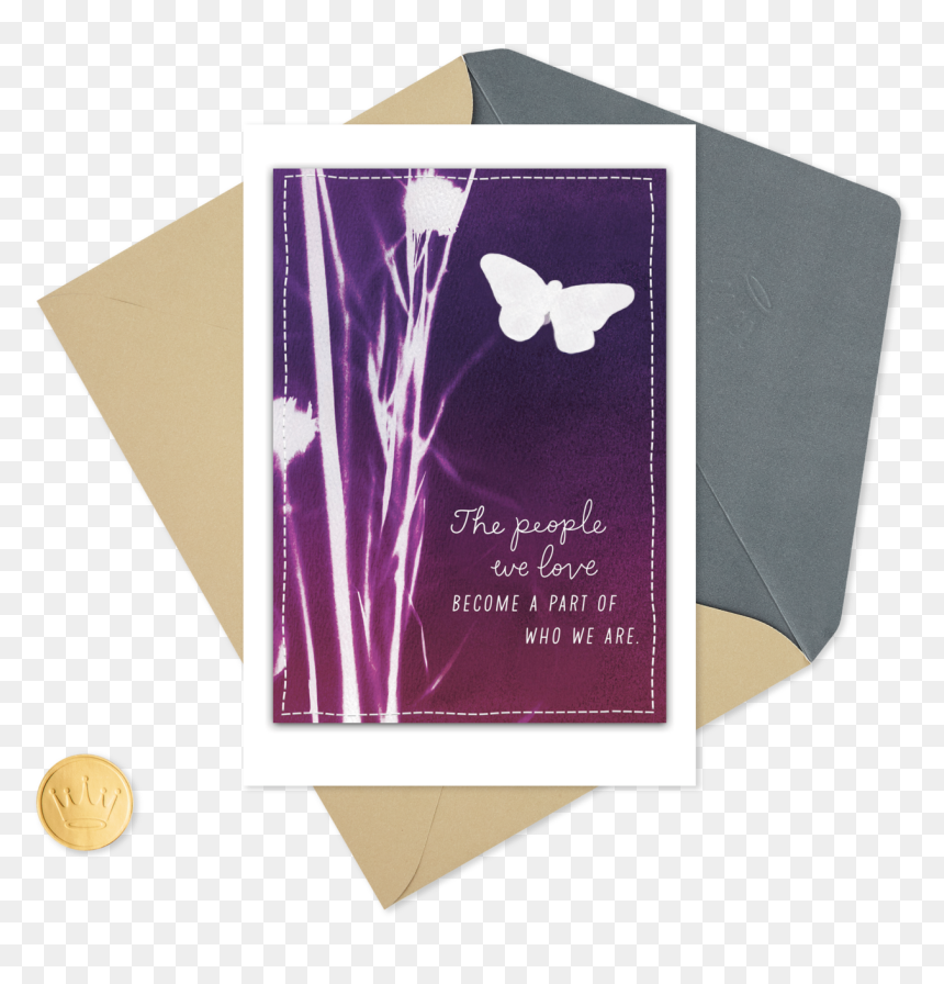 Butterfly Silhouette Sympathy Card - Envelope, HD Png Download - butterfly silhouette png
