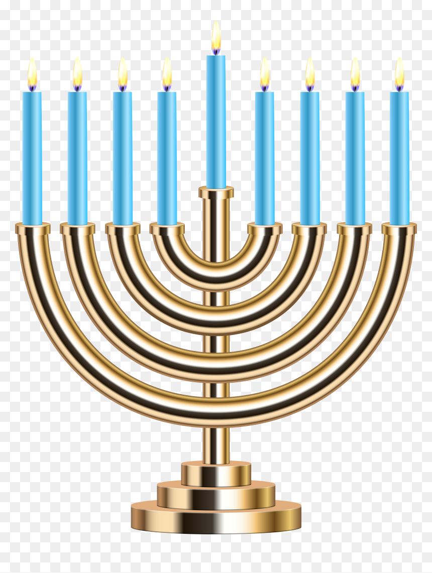 Gold Menorah Png Clip Art, Transparent Png - menorah png