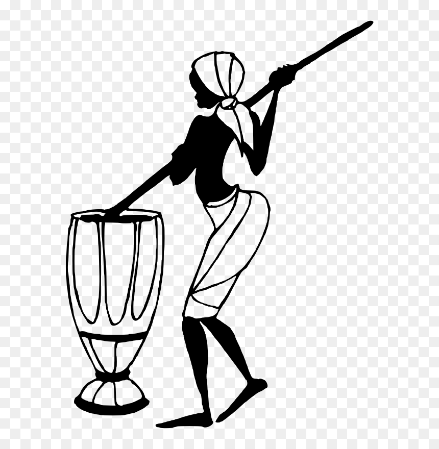 African Lady - African Women Clip Art Black And White, HD Png Download - african people png