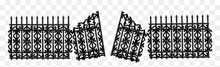 Transparent Black Iron Fence, HD Png Download - open door png