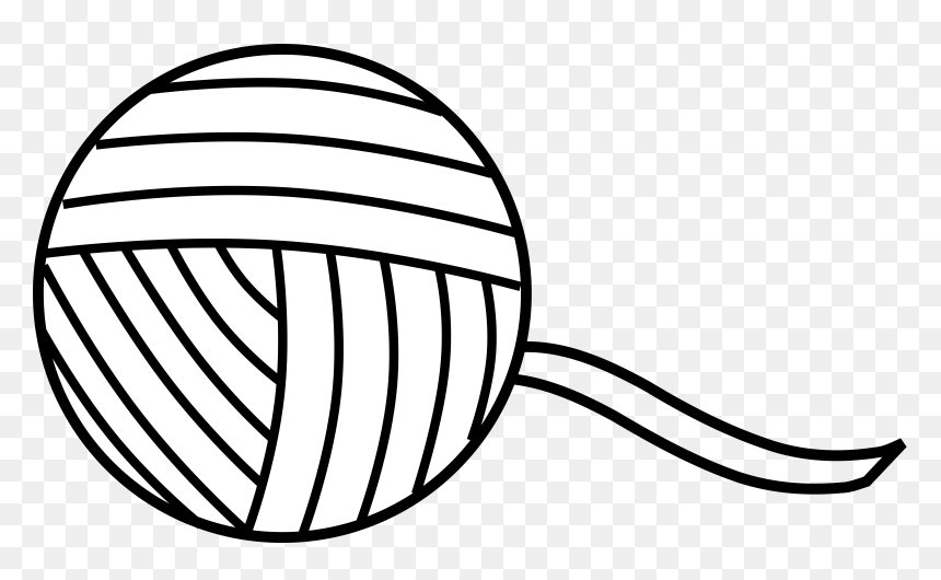 Yarn Line Art Clip Arts - Yarn Clipart Black And White, HD Png Download - yarn png