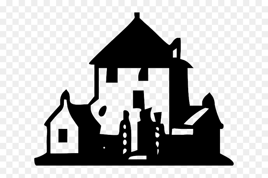 Building, House, Outline, Houses, Dark, Estate, Real - House Clip Art, HD Png Download - house outline png