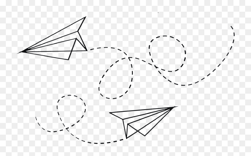 Line Art, HD Png Download - paper airplane png