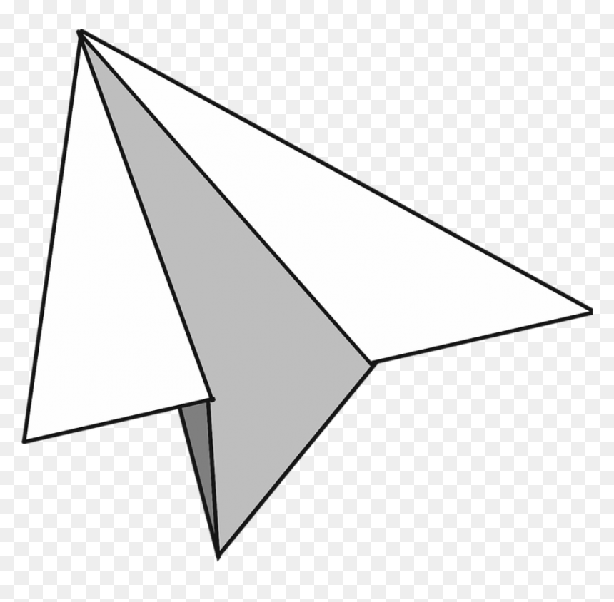 White Paper Plane - Triangle, HD Png Download - paper airplane png