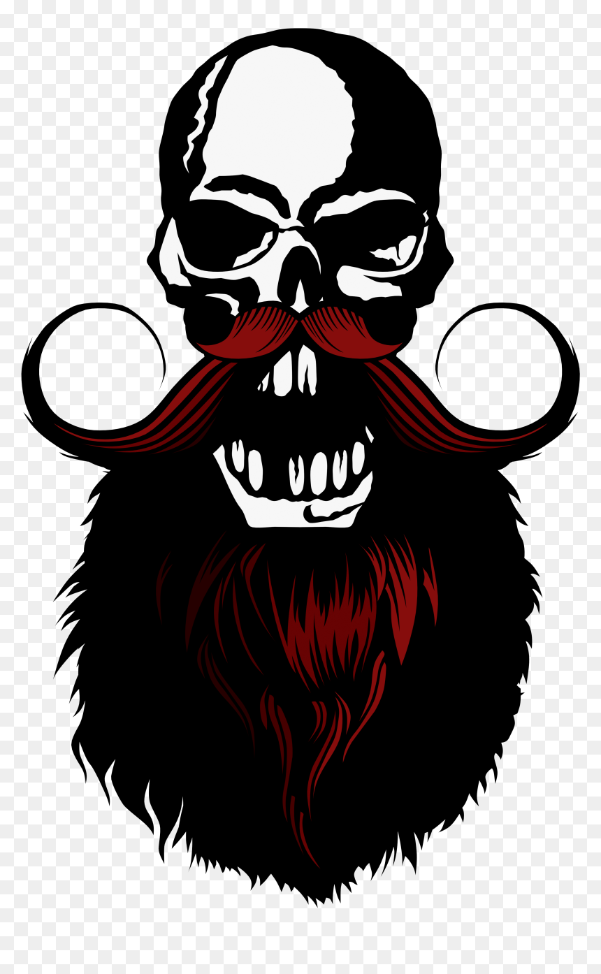 Tee Design, Vector Art, Skeleton, Badass, Skull, Horror, - Horror Skull Vector Illustration Stickers With Hair, HD Png Download - horror png