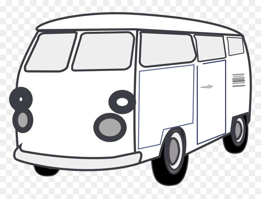 Buy Vw Bus - Van Black And White, HD Png Download - van png