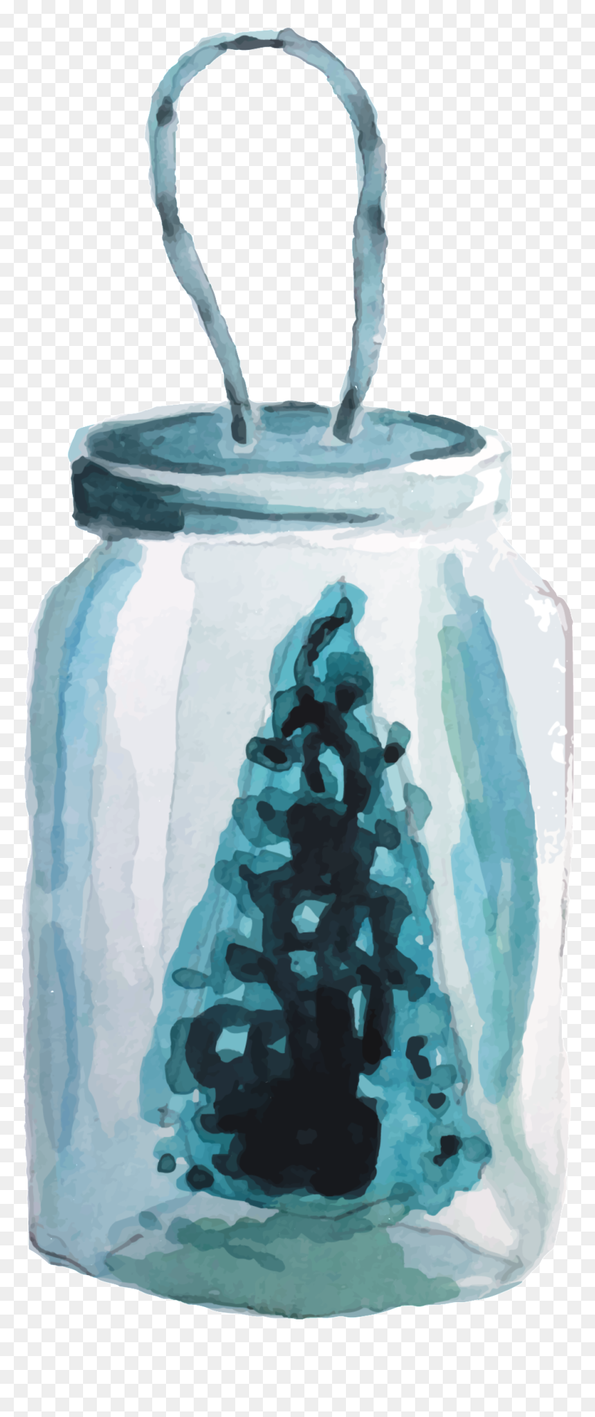 Wood Glass Jar Png Transparent - Watercolor Paint, Png Download - jar png