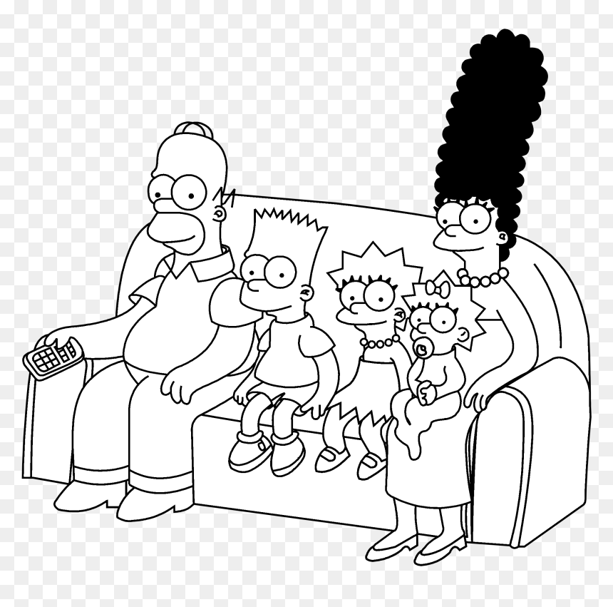 The Simpsons Logo Black And White - Simpsons Black And White, HD Png Download - black and white png