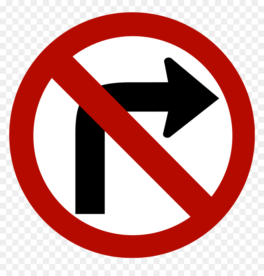 File - Saudi Arabia - Road Sign - No Right Turn - Svg - Road Sign No Right Turn, HD Png Download - right symbol png