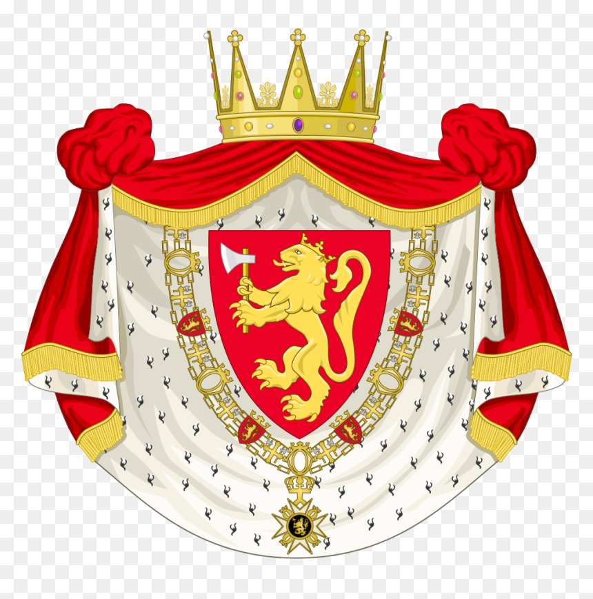 Coat Of Arms Of Norway - Norwegian Royal Coat Of Arms, HD Png Download - blank shield png