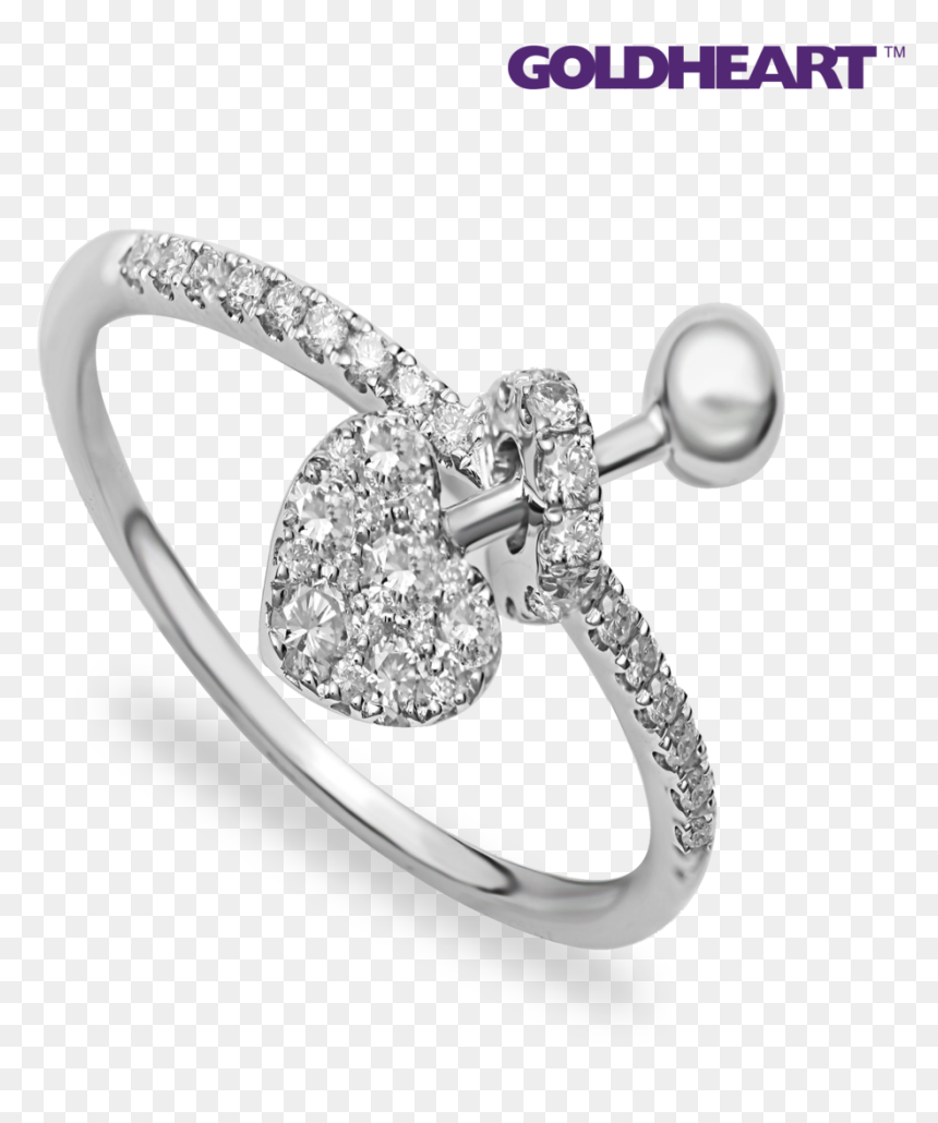 Tomei White Gold 750 Cupids Kisses Diamond Ring - Pre-engagement Ring, HD Png Download - diamond ring png