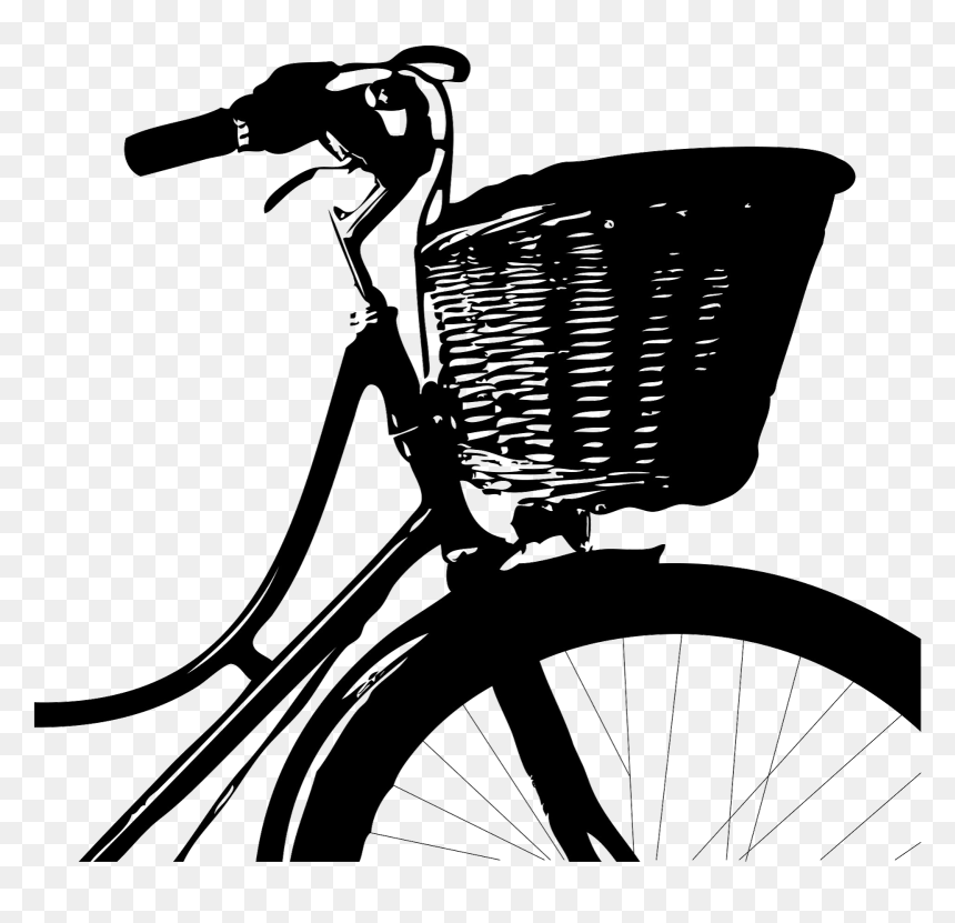 Bicycle Baskets Wicker Cycling - Vintage Bicycle With Grocery Basket, HD Png Download - cyclist png